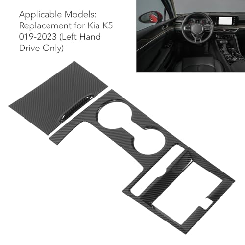 Jauarta Center Console Gear Shift Panel Frame Cover Trim Sticker K5 Carbon Fiber Pattern Replacement Decor for K5 2019 to 2023, for Left-Hand Drive - Image 4