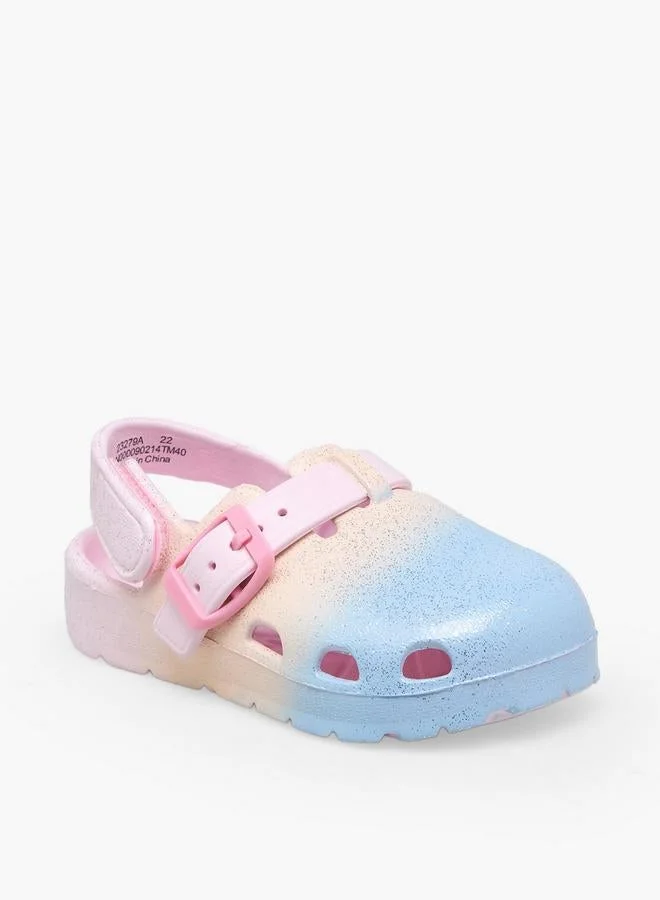 Aqua Girls Glitter Ombre Clogs