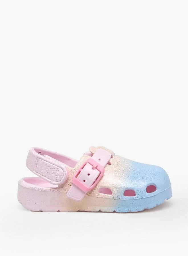 Aqua Girls Glitter Ombre Clogs