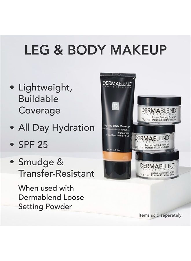 Dermablend أساس مكياج الساق والجسم مع واقي شمس SPF 25، 40W متوسط ذهبي، 3.4 أونصة سائلة. - Image 3