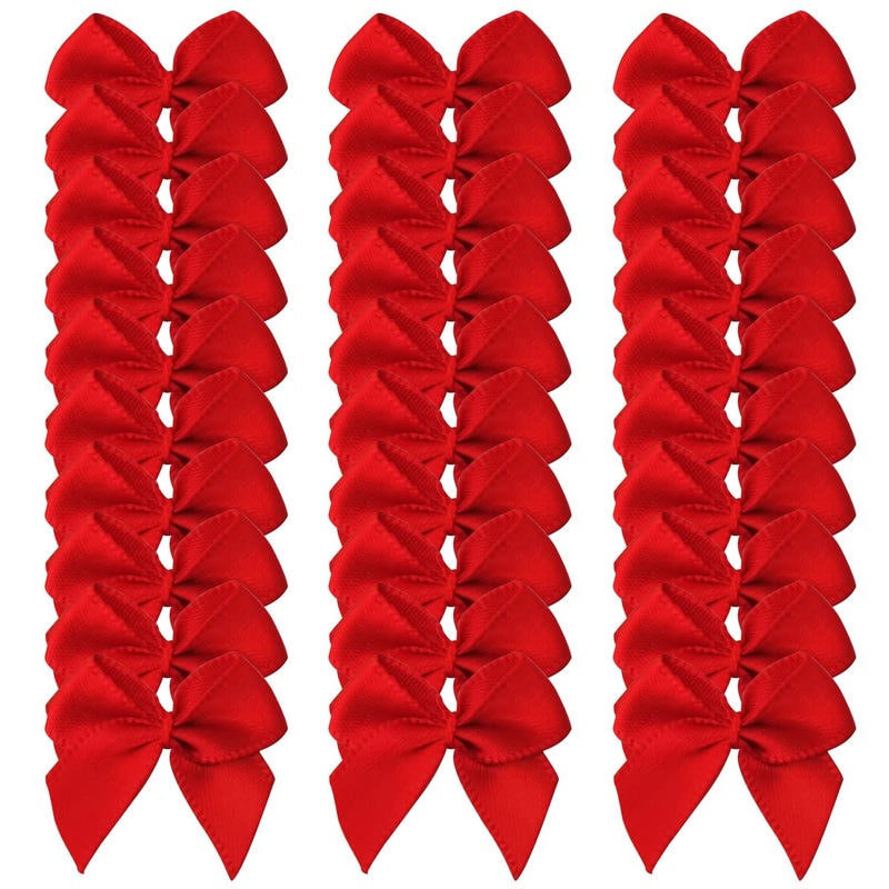 Micomon 50pcs 1.2-Inch Mini Bows for Crafts Red Satin Ribbon Bows for Gift Packing Sewing,Scrap-Booking(Red) - Image 2