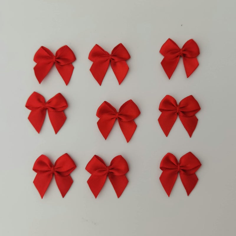 Micomon 50pcs 1.2-Inch Mini Bows for Crafts Red Satin Ribbon Bows for Gift Packing Sewing,Scrap-Booking(Red) - Image 5