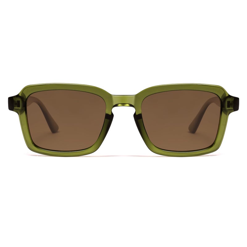 VANLINKER Polarized Trendy Square Sunglasses for Women Men 2026 Retro Chic Cute Shades VL9849,Green Frame Brown Lens - Image 2