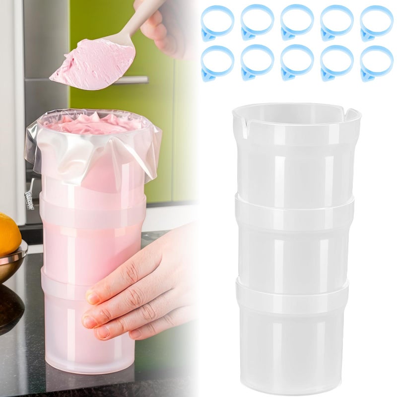 Runspich Pastry Piping Bag Holder Stand for Filling, Translucent Clear Plastic Cream Icing Bag Rack, Cake Decorating Tools (1 Pcs) - Image 1