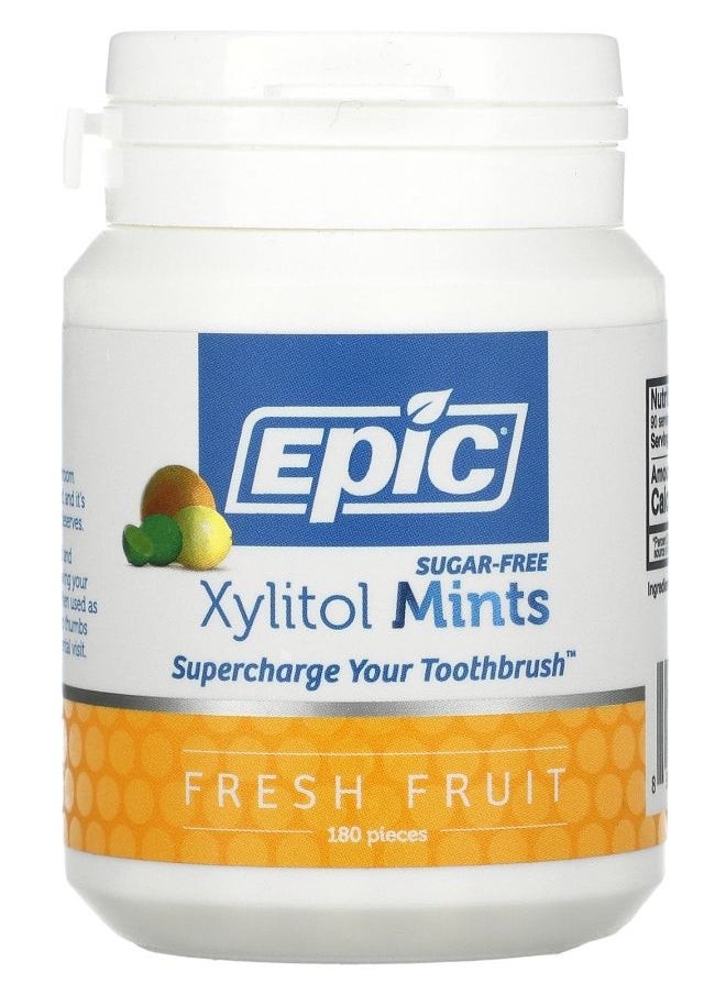 Epic Dental Xylitol Mints Fresh Fruit Sugar-Free 180 Pieces 