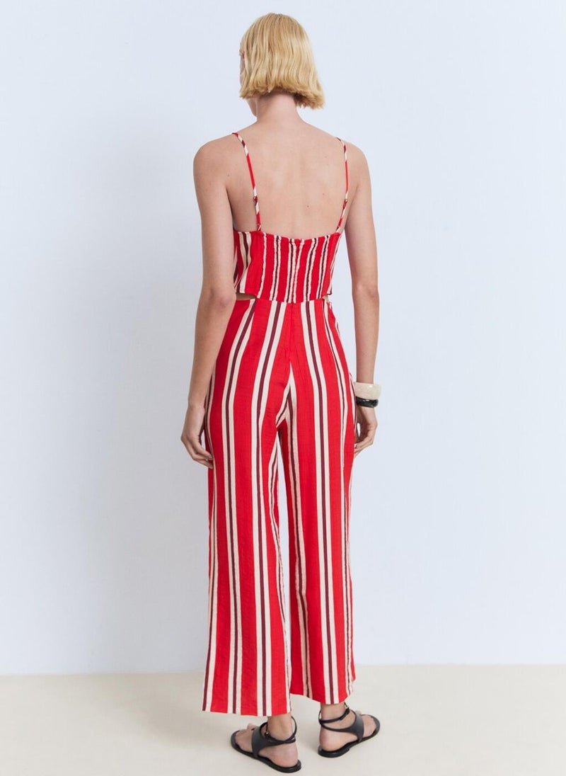 MANGO Striped Jumpsuit With Cut-Out  - Image 2