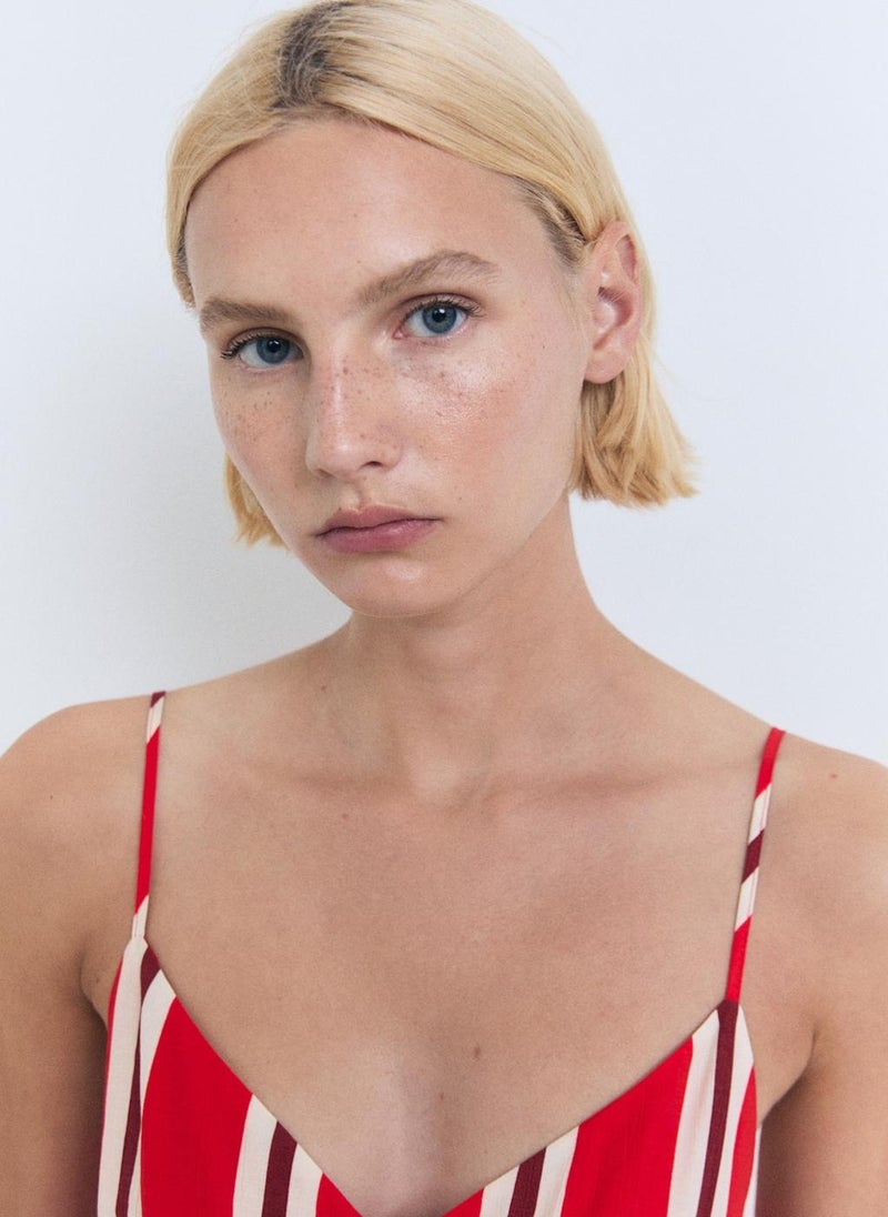 MANGO Striped Jumpsuit With Cut-Out  - Image 4