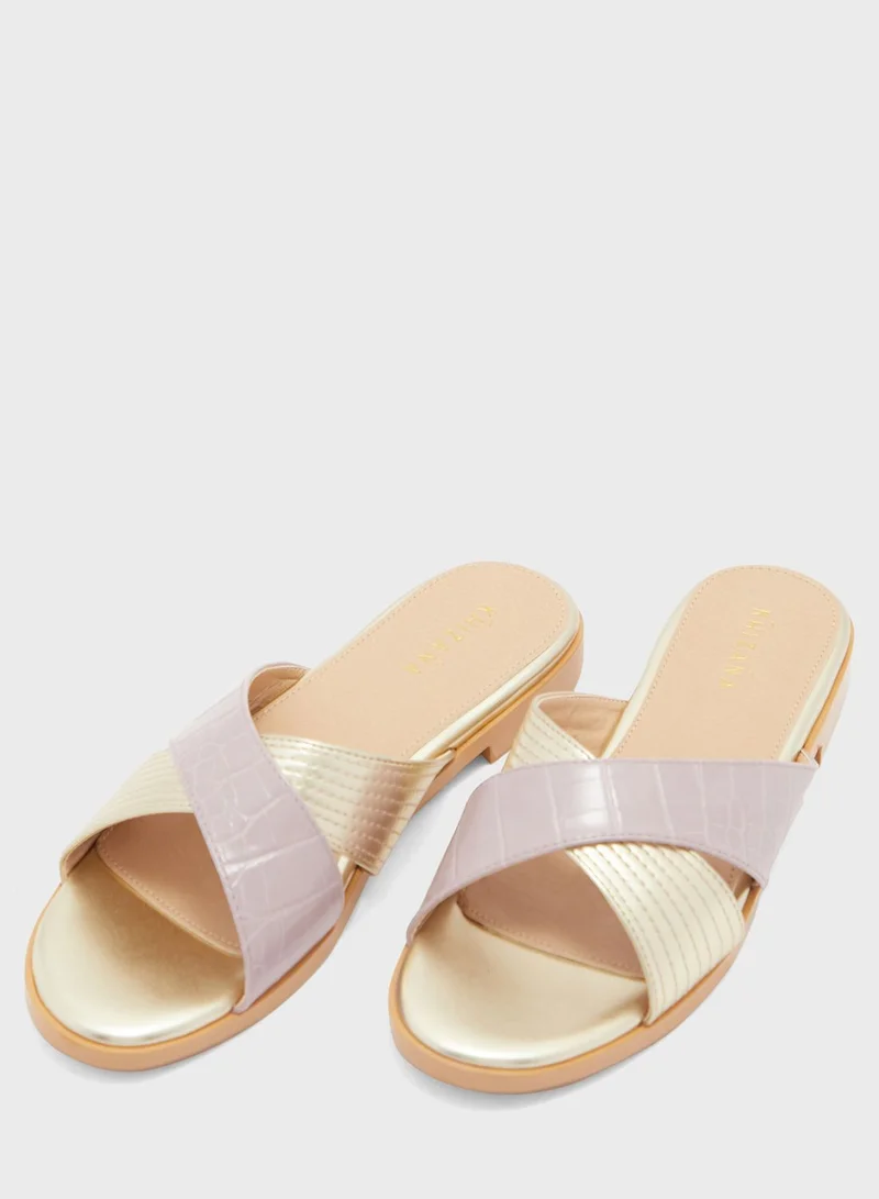 Khizana Croc Metallic Sandal