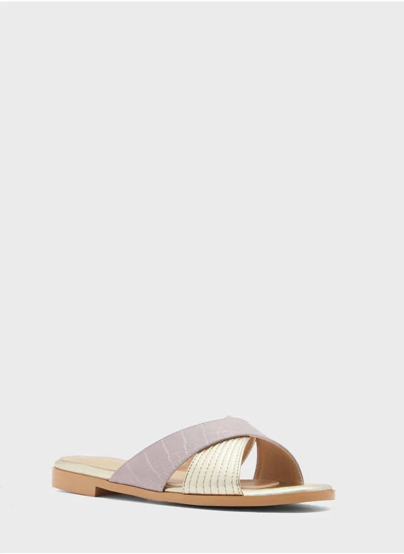 Khizana Croc Metallic Sandal