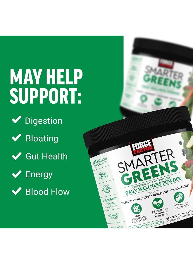 Force Factor Force Factor, Smarter Greens, Daily Wellness Powder, Naturally Unflavored, 10.2 oz (288 g)  - Image 3