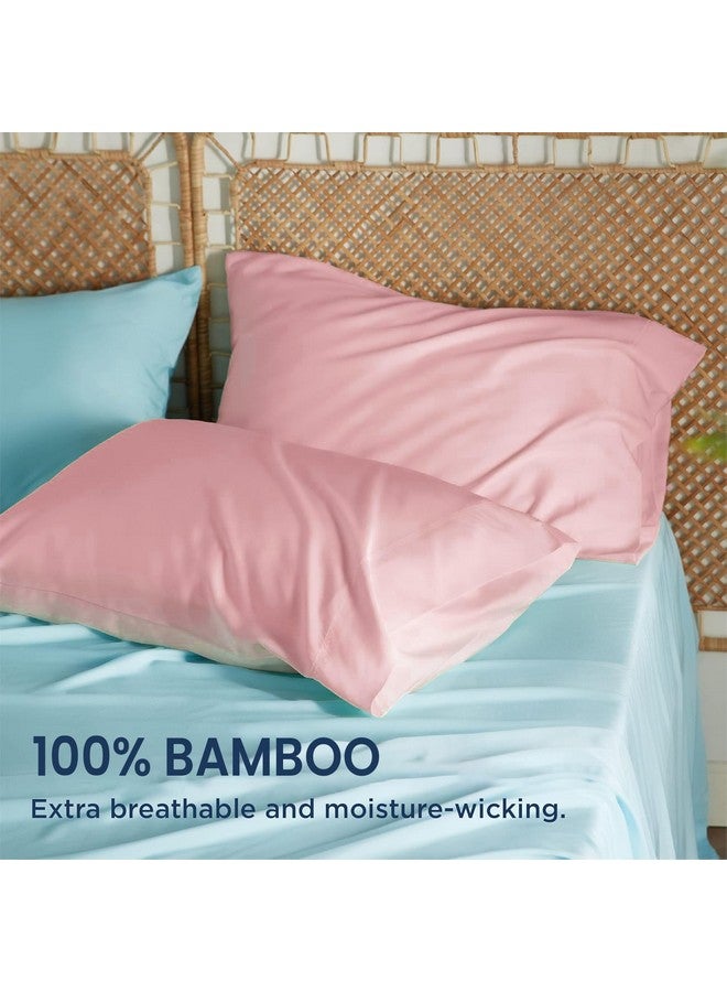 Mush طقم أغطية وسائد موش من الخيزران مكون من 2 | 400 TC | غطاء وسادة من الخيزران 100% للشعر والبشرة | تنفس، ناعم كالحرير وأكياس وسائد مغلقة للنائمين الساخنين والتعرق الليلي | 17"x 27" (ضباب اللافندر، كينغ) - Image 2