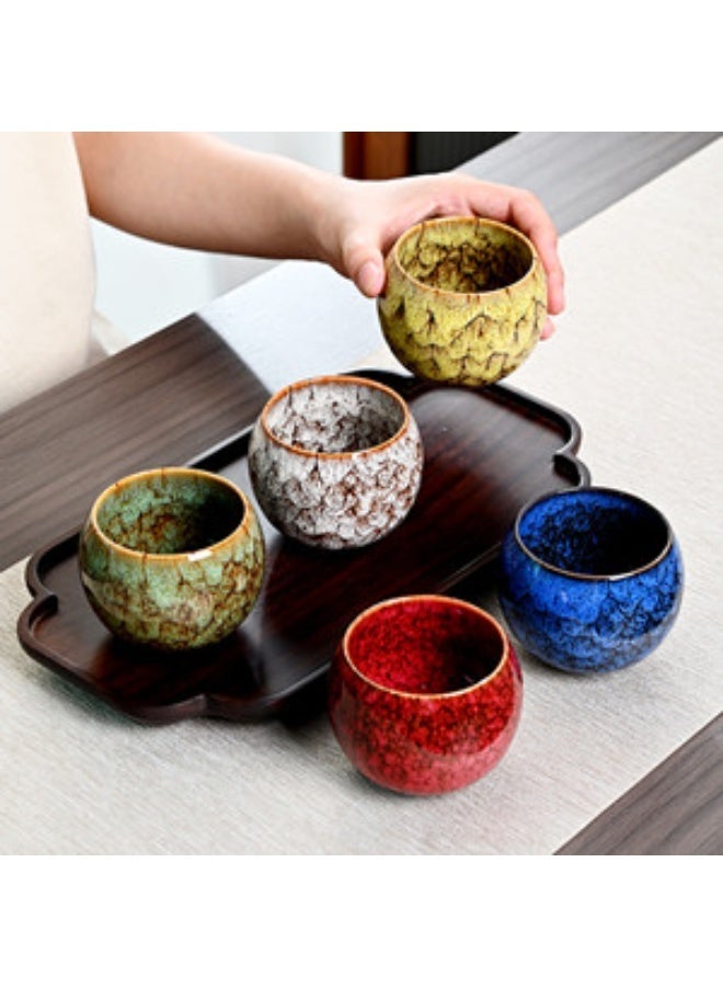 مجموعة من 5 أكواب قهوة إسبريسو أكواب شاي خزفية مجموعة أكواب شاي متعددة الألوان 150 مل مع صندوق هدايا مصمم - Image 2
