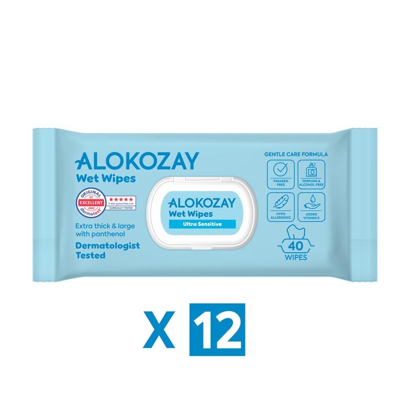Alokozay Baby Wet Wipes Ultra-Sensitive Without Perfume 12 x 40 Wipes - Image 2