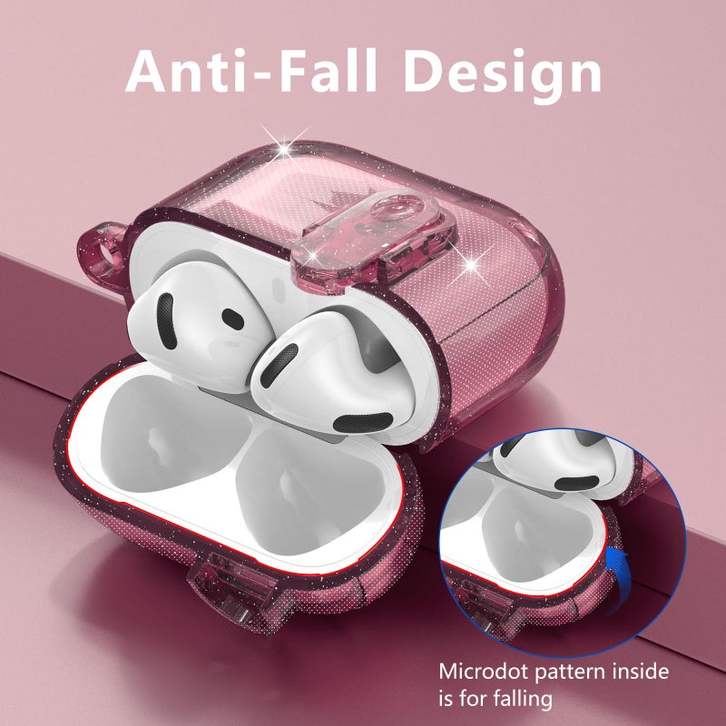 VISOOM (with Safety Lock) VISOOM 2025 Clear Cases for Airpods iPods 4 Case Cover Women, Bling Airpod iPod 4 Case Soft 4th Gen Air Pods iPods Cases with Keychain for Apple Headphones Airpods4 Generation - Image 4