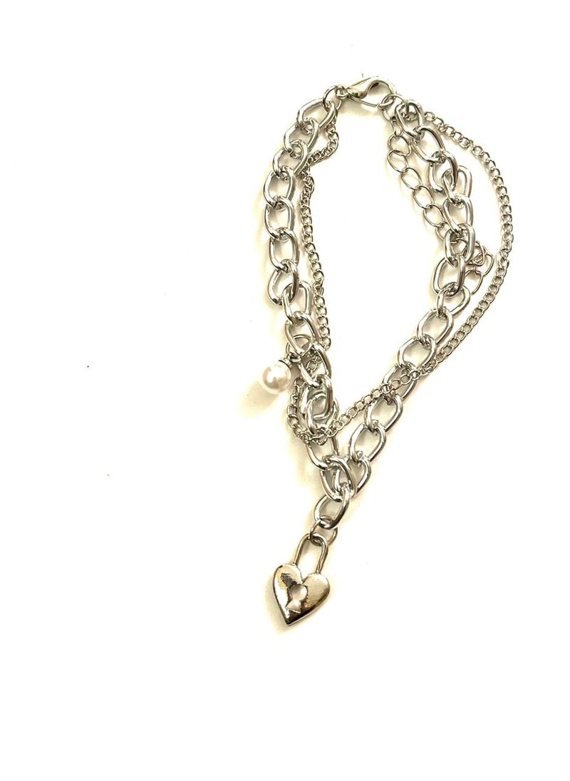 Trio Earrings - Heart lock Bracelet - Image 1
