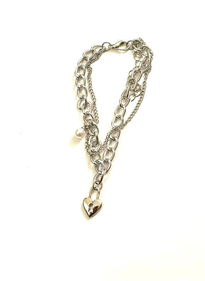Trio Earrings - Heart lock Bracelet - Image 1