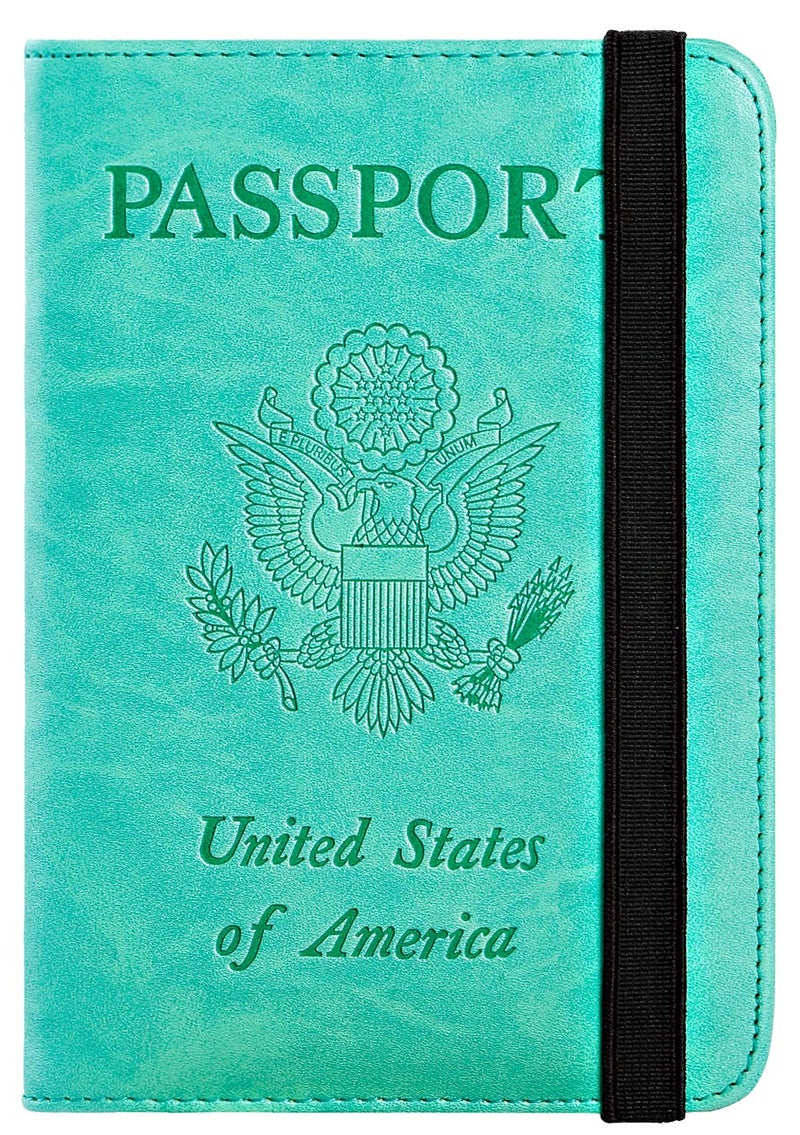 PASCACOO Passport Holder Cover Wallet Travel Essentials RFID Blocking Leather Card Case International Must Haves Travel Accessories for Women Men(101#Green) - Image 1