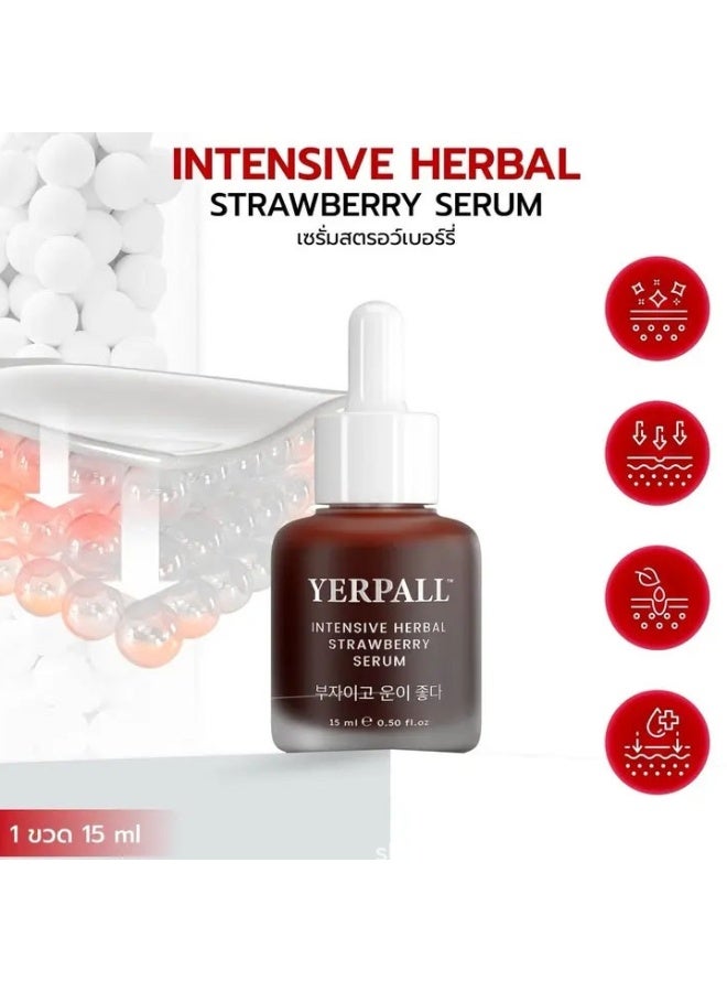 YERPALL Intensive Herbal Strawberry Serum 15ml - 4% Niacinamide Brightening Serum, Melatrepein & Natural Herbal Extracts, Reduce Blemishes & Dark Spots, Paraben Free for All Skin Types - Image 3