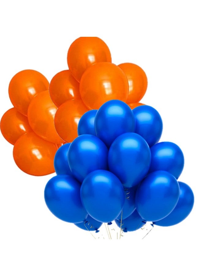 DUL DUL Dark Blue,Orange Color Metallic latex balloons for birthday/Party decoration 30 Pcs -Combo metallic balloons pack of 15 pcs Dark Blue,15 pcs Orange Color Balloons /Baby ShowerTheme party,Combo of (DARK BLUE+ORANGE, 30)