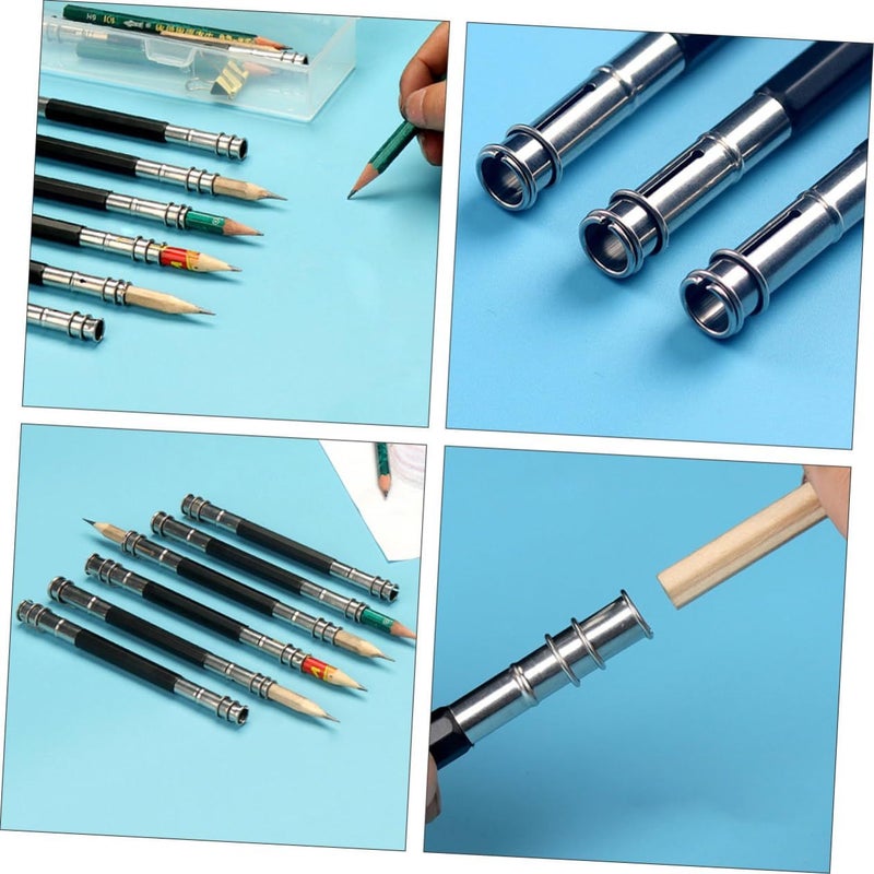 Double Metal Pencil Extender Tool Artists Double Ended Lengthening Pencil Holder School Office Craft Projects - Image 3