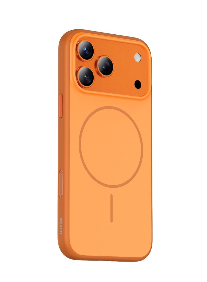 GREEN LION iPhone 17 Pro Max MagSafe Case Patric with Premium Matte Finish & Metal Buttons / Camera Protection / Comfortable Grip / Anti-Yellowing Back Cover / Drop Protection / Anti-Fingerprint / Oil Resistant - Orange - Image 1