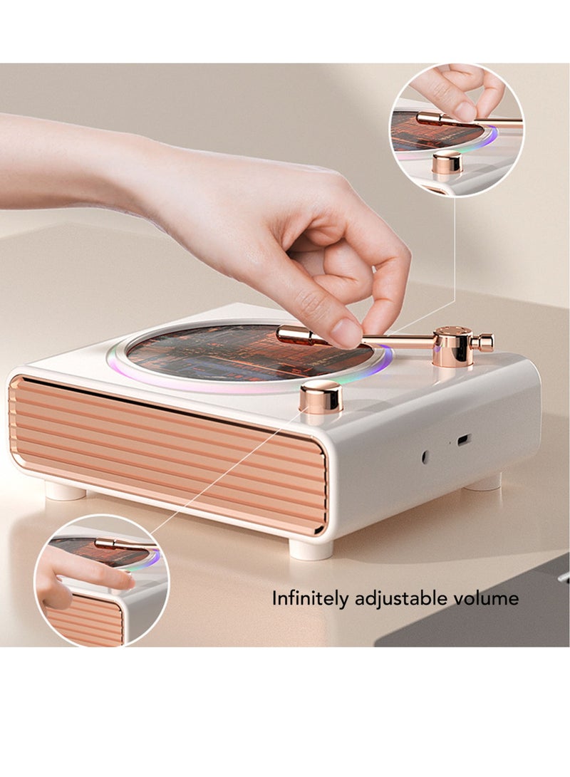 Retro Bluetooth Speaker Rotary Record Player USB Rechargeable Portable Wireless Bluetooth Speaker - Image 4