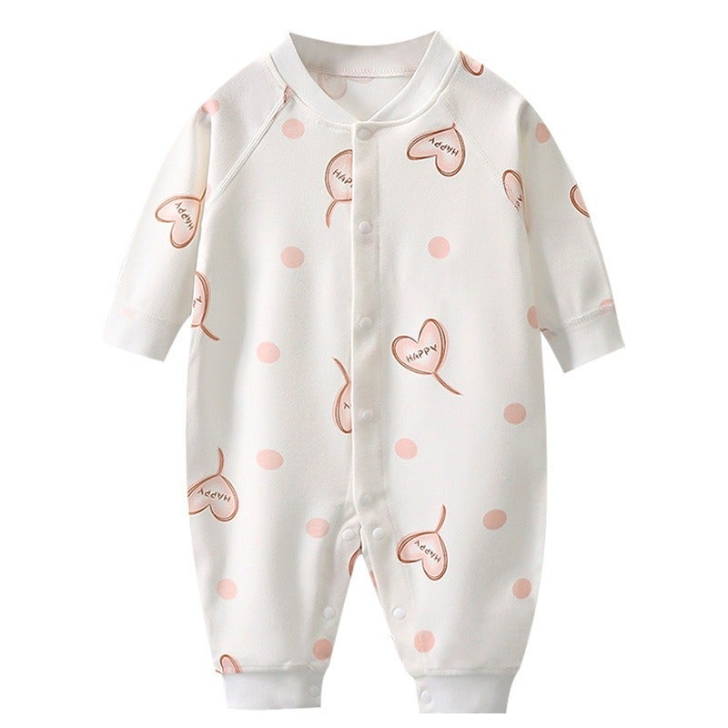Heng Song Baby Long-Sleeve Cotton Romper | Newborn Infant Bodysuit | Soft Seamless Single-Breasted Crawling Outfit - Image 5