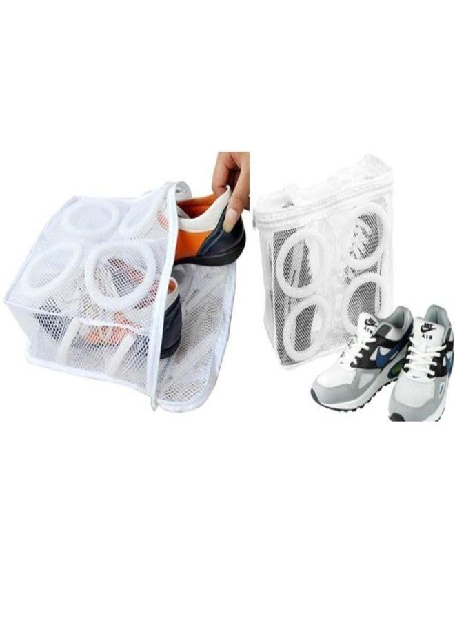 FreshDcart FDCA639 Portable Laundry Washing Bags Shoes Wash Bags With Premium Rust Free Zipper, Storage Bag, Store Dirty Clothes, Shoes, Hosiery, Lingerie, (38CM x 30CM x 12.5CM) (White, Pack of 2) - Image 5