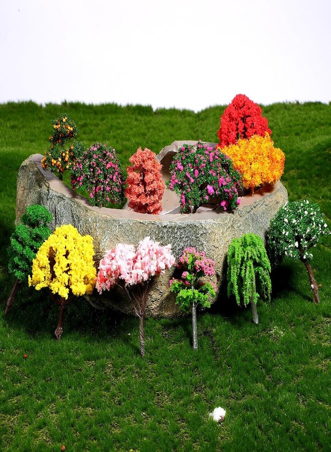 STOBAZA Fake Mini Tree Set 12 Pcs 2.55X1.96X1.57In Miniature Trees for DIY Craft Train Scenery Landscape Decorations and Home Table Ornaments - Image 3