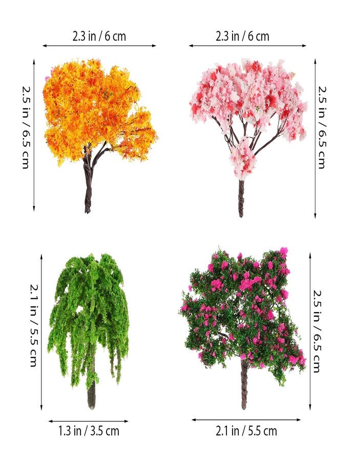 STOBAZA Fake Mini Tree Set 12 Pcs 2.55X1.96X1.57In Miniature Trees for DIY Craft Train Scenery Landscape Decorations and Home Table Ornaments - Image 5
