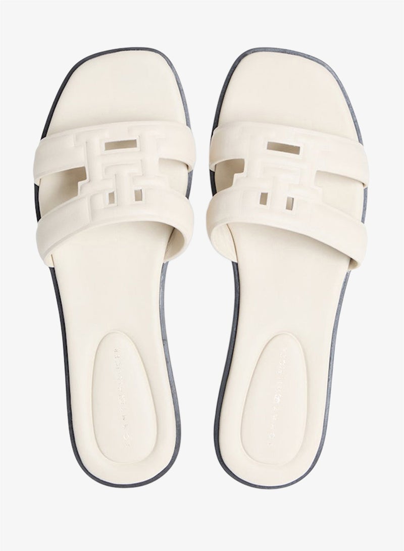 TOMMY HILFIGER Leather TH Monogram Strap Mules - Image 1