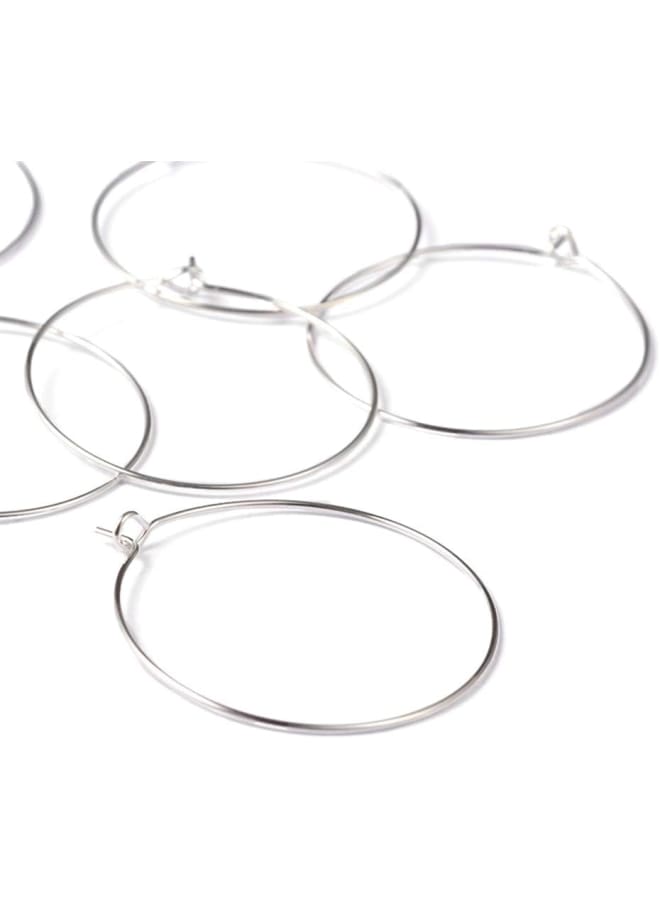 Wine Glass Charm Rings Beading Hoop Earring for Wedding Party Decorations Jewelry Making  - Image 1