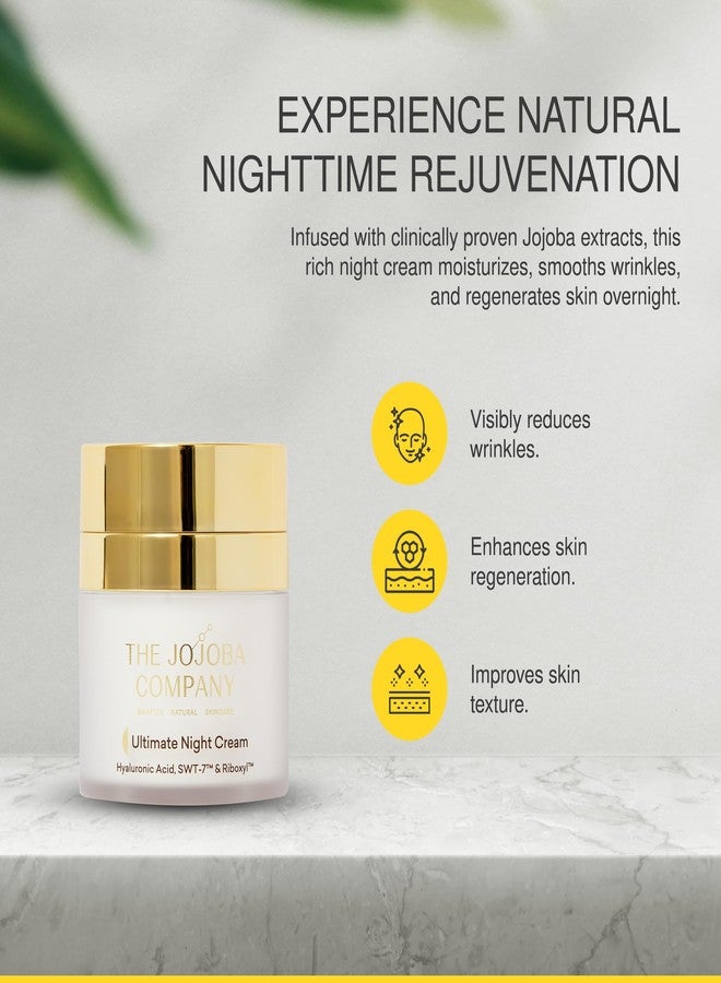 Jojoba Ultimate Night Cream - Anti-Aging Moisturizer for Wrinkles, Fine Lines & Regeneration - Hydrating Night Cream for All Skin Types - Enhances Texture & Tone - 50ml - Image 2