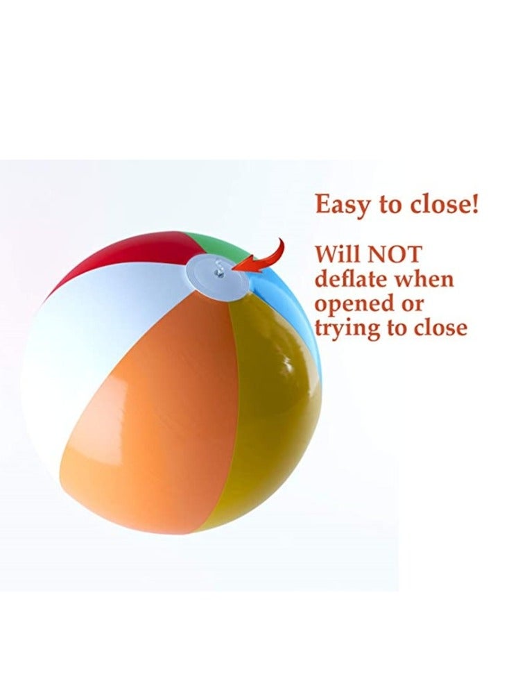 OASIS-TH 4 Packs 16inch  Inflatable Beach Balls With Hand Air Pump, Rainbow Beach Balls for Pool Parties, Kids and Adults Summer Pool Party Toys, Beach Toys, Party Favors - Image 4