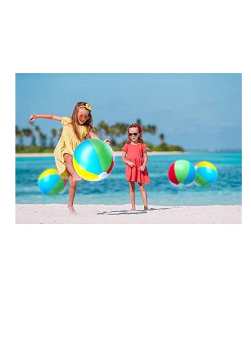 OASIS-TH 4 Packs 16inch  Inflatable Beach Balls With Hand Air Pump, Rainbow Beach Balls for Pool Parties, Kids and Adults Summer Pool Party Toys, Beach Toys, Party Favors - Image 5