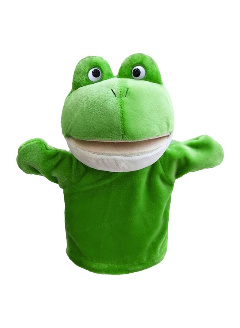 Vitacelli Plush Frog Hand Puppet for Kids – Movable Mouth, Soft Storytelling Toy, Fun Learning & Play - Image 1