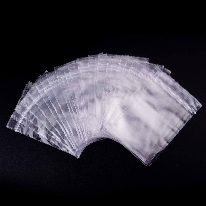 TUPARKA 300pcs Grip Seal Bags, Resealable Storage Bag Zip Lock Bags Small Clear Plastic Bags Poly Self Seal for Food Craft Jewellery Storage - Image 1