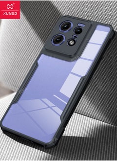 XUNDD Motorola Edge 50 Pro Case with Lanyard, Clear Acrylic Back Panel + Black TPU Soft Frame, [SGS Drop Proof Certification][Full Body Protection][Super Anti-Fall] Case for Moto Edge 50 Pro 5G,Clear/Black  - Image 5