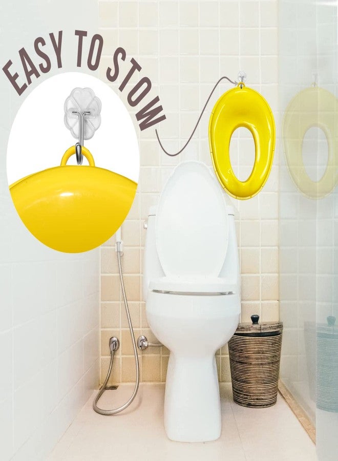 TECHHARK Baby Potty Training Toilet Seat for Boys And Girls Kids, Non-Slip with Splash Guard, Fits Round & Oval Toilets, Free Includes Storage Hook (Yellow)(Plastic) - Image 2