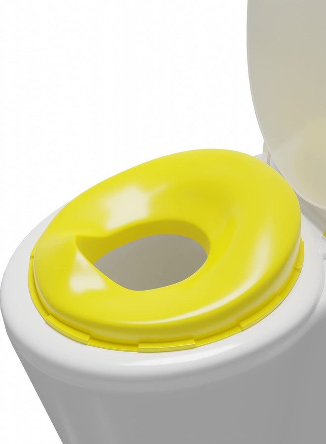 TECHHARK Baby Potty Training Toilet Seat for Boys And Girls Kids, Non-Slip with Splash Guard, Fits Round & Oval Toilets, Free Includes Storage Hook (Yellow)(Plastic) - Image 1