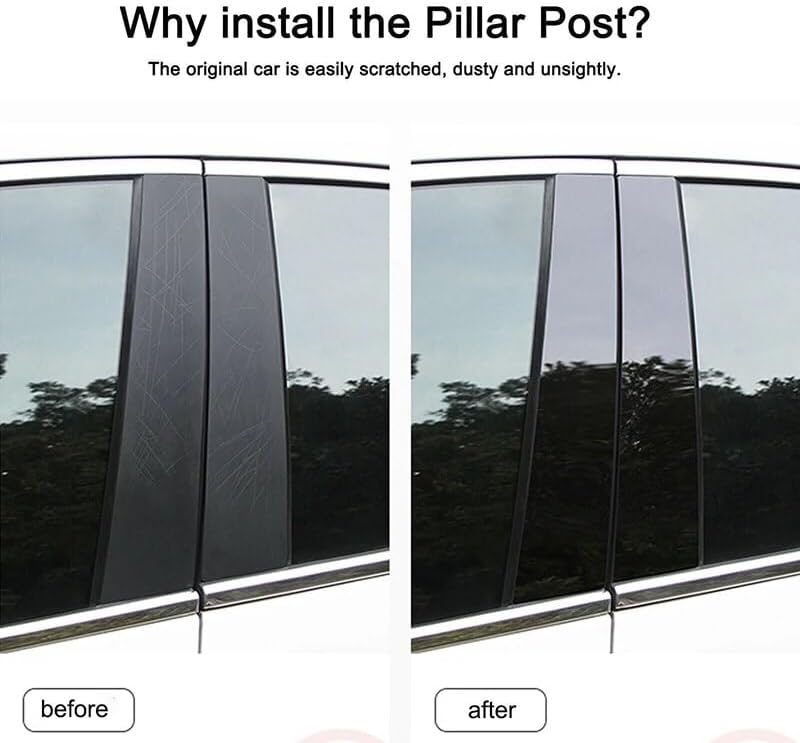 Vuzmode Glossy Black Pillar Posts for Nissan Rogue & X-Trail - Image 3