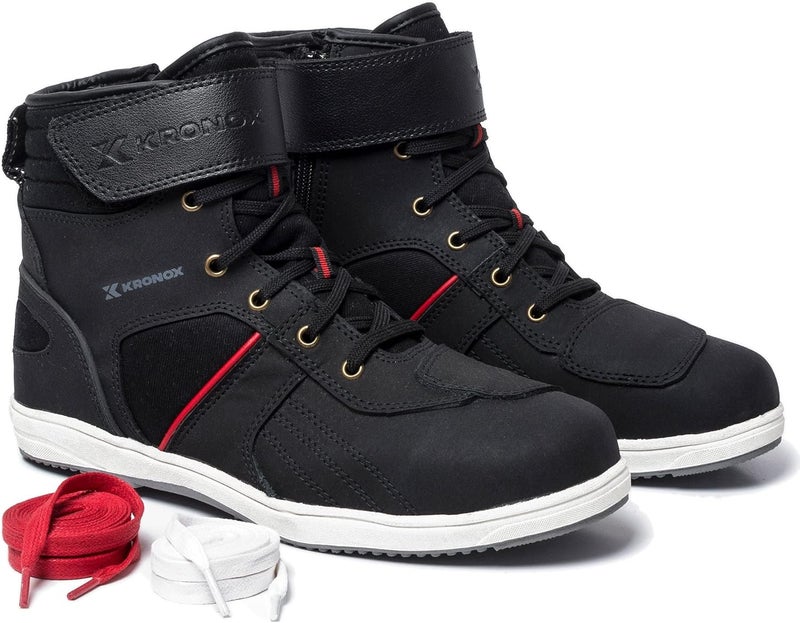 KRONOX Men's Motorcycle Shoes - Reflective Riding Boots for Road and Street - Image 1