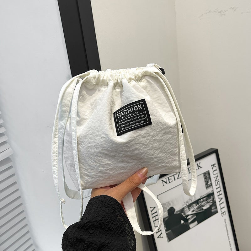 Bag Women'S Leisure Bucket Bag College Students' Class Commuter Large Capacity Niche Design Shoulder Cloth Bag - Image 2