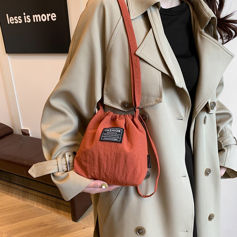 Bag Women'S Leisure Bucket Bag College Students' Class Commuter Large Capacity Niche Design Shoulder Cloth Bag - Image 4