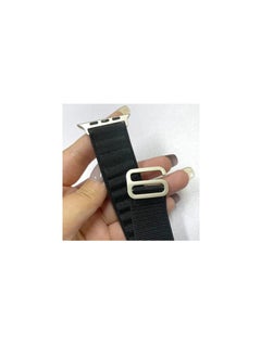 Generic Alpine Loop For Apple Watch 45/49mm Nylon Woven Ring Strap Series 8 & 8 Ultra 49 - Black  - Image 4