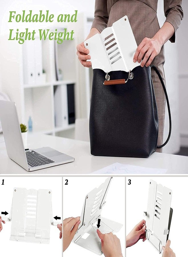 click2shop Adjustable Metal Book Stand Holder – Portable and Foldable Cookbook & Recipe Organizer for Reading, Studying, and Desk Use (Multicolor) - Image 3