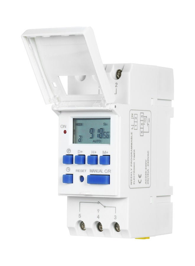 THC15A Programmable Time Switch Relay Control Digital Timer White/Blue - Image 1