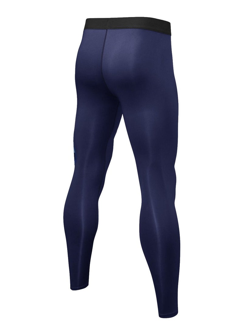 Loquat Men Quick Dry Breathable Elastic Running Trousers Dark Blue  - Image 2