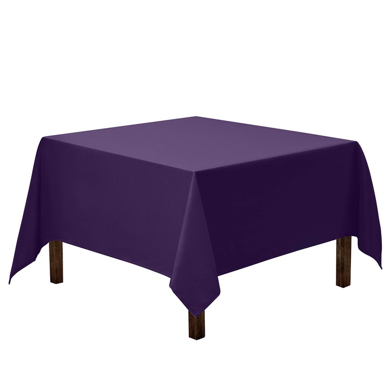 Gee Di Moda Square Tablecloth - 70 x 70 Inch Purple Table Cloth for Medium Square or Round Tables - Heavy Duty Washable Fabric - for Buffet Table  Holiday Party  Dinner  Wedding & Baby Shower - Image 1