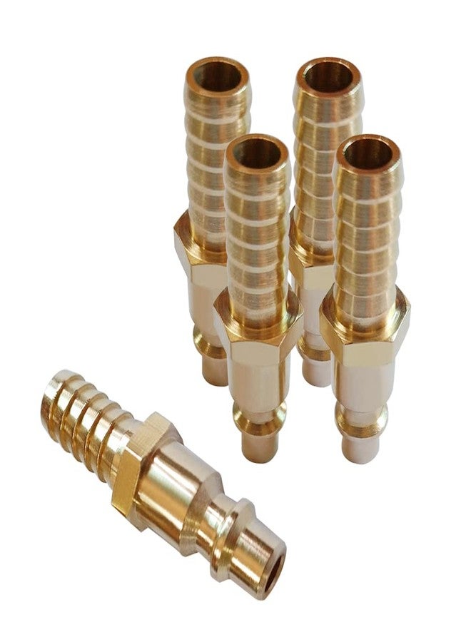 Beduan Solid Brass Air Hose Fittings 3/8" Barb Reducer Quick Connect Air Hose Fittings (Industrial Type D,5Piece) - Image 1